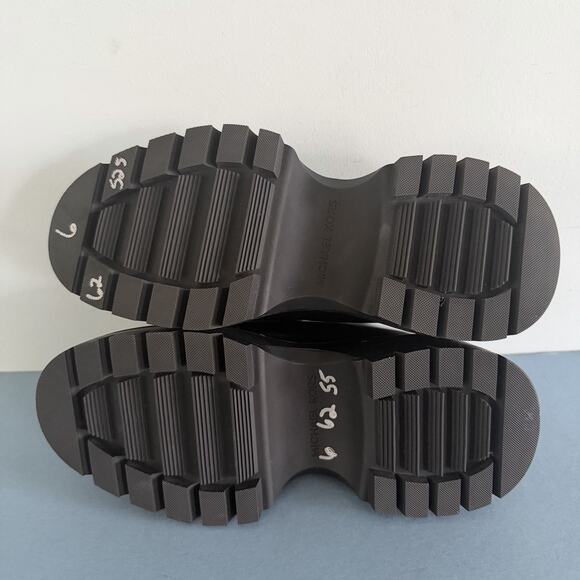 Michael Kors Shiloh Black Leather Chunky Lug Sole Platform Loafers - Picture 9 of 10